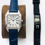 New Cartier Santos Dumont For Sale - Replica Cartier Blue Leather Watch (1)_th.jpg